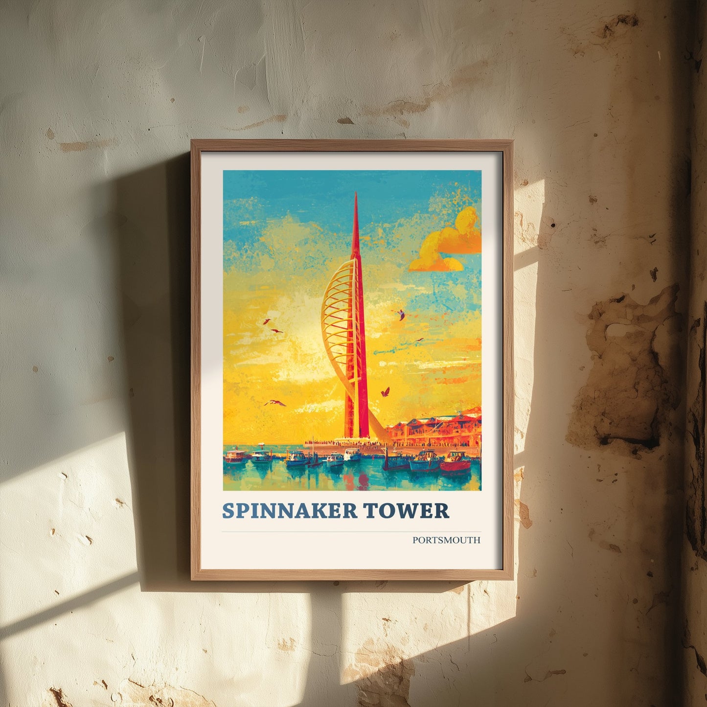 Spinnaker Tower Portsmouth Travel Poster - Art Print - Bold Pop Illustration - Harbour Wall Art 1/3