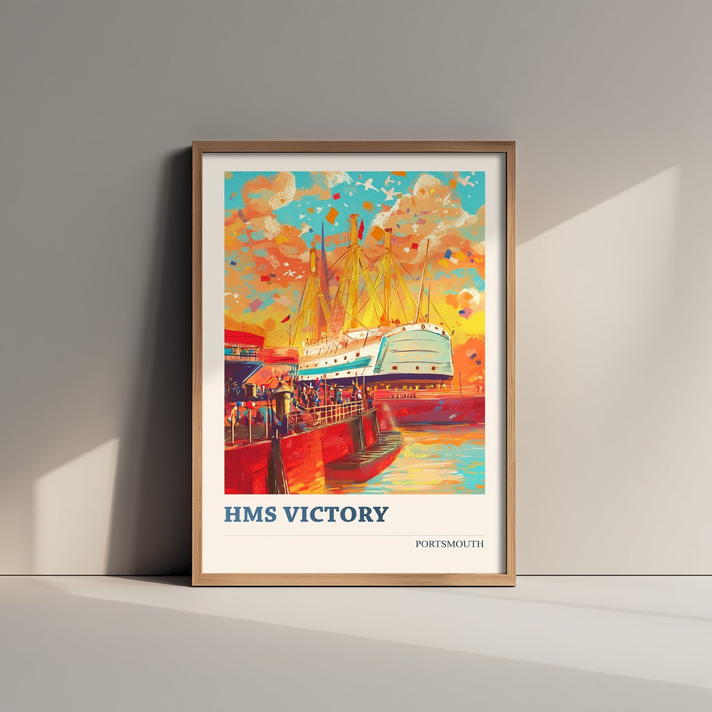 HMS Victory Portsmouth Travel Poster - Art Print - Bold Pop Illustration - Nelson Ship Wall Art 2/3