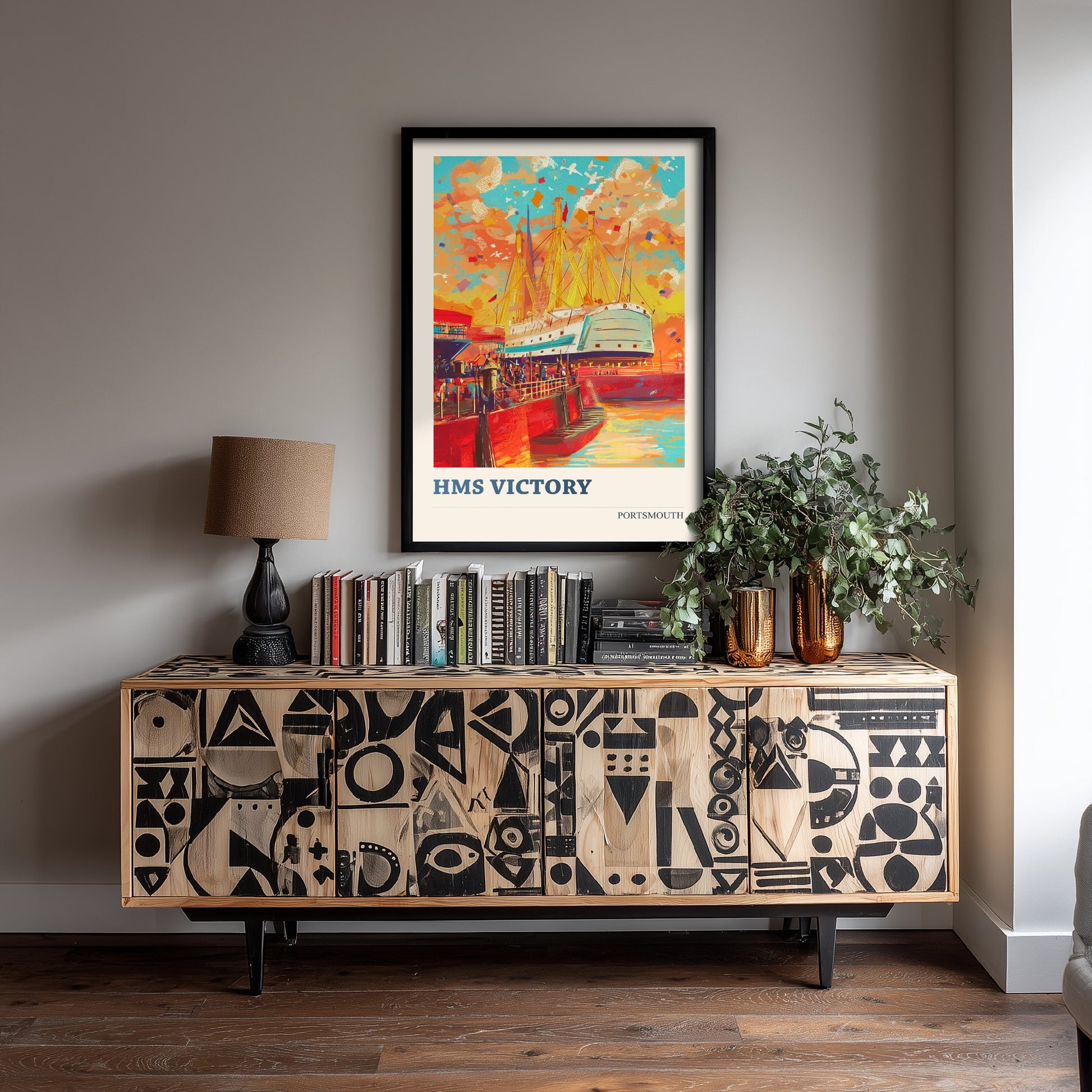 HMS Victory Portsmouth Travel Poster - Art Print - Bold Pop Illustration - Nelson Ship Wall Art 2/3