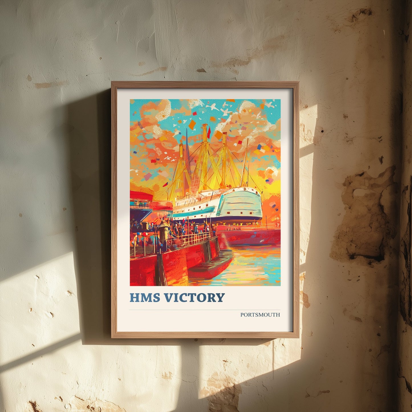 HMS Victory Portsmouth Travel Poster - Art Print - Bold Pop Illustration - Nelson Ship Wall Art 2/3