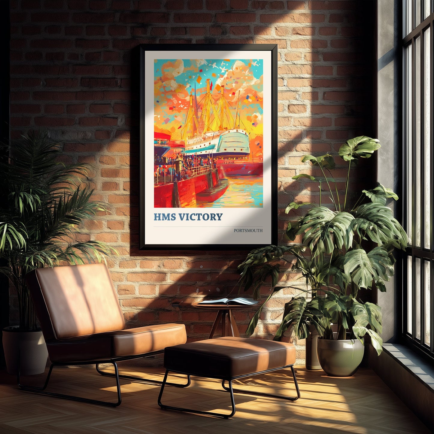 HMS Victory Portsmouth Travel Poster - Art Print - Bold Pop Illustration - Nelson Ship Wall Art 2/3
