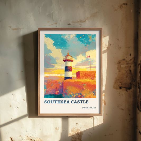 Southsea Castle Portsmouth Travel Poster - Art Print - Bold Pop Illustration - Lighthouse Wall Art 3/3