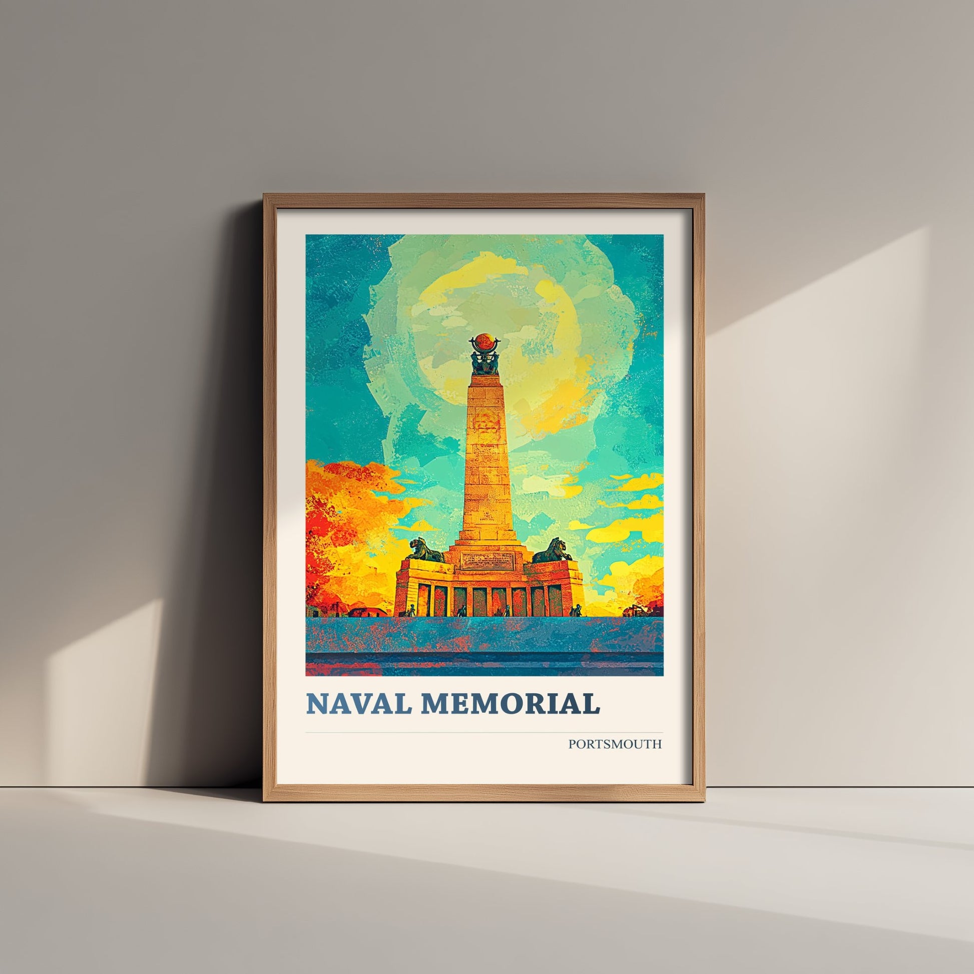 Naval Memorial Portsmouth Travel Poster - Art Print - Bold Pop Illustration - War Memorial Wall Art 3/3