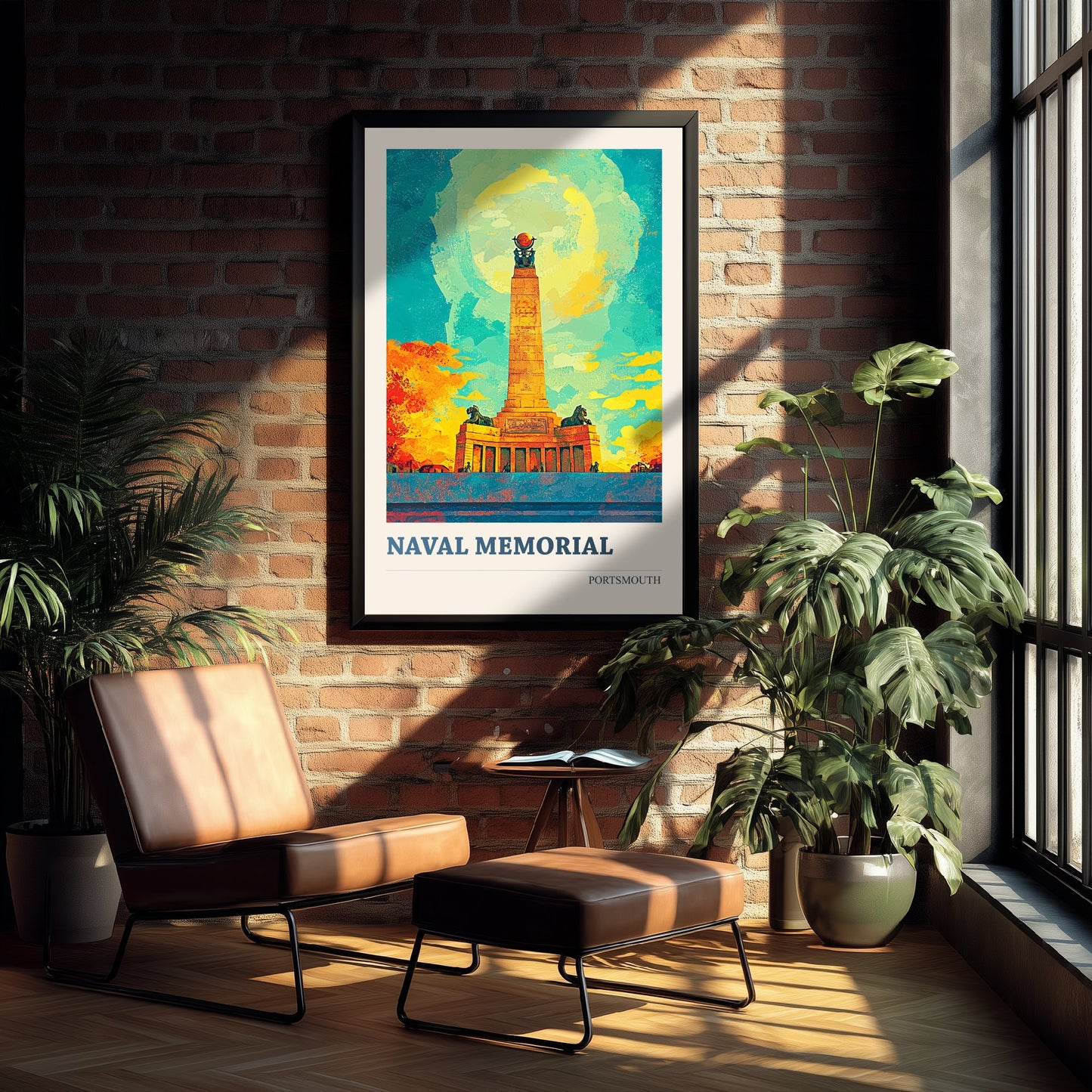 Naval Memorial Portsmouth Travel Poster - Art Print - Bold Pop Illustration - War Memorial Wall Art 3/3