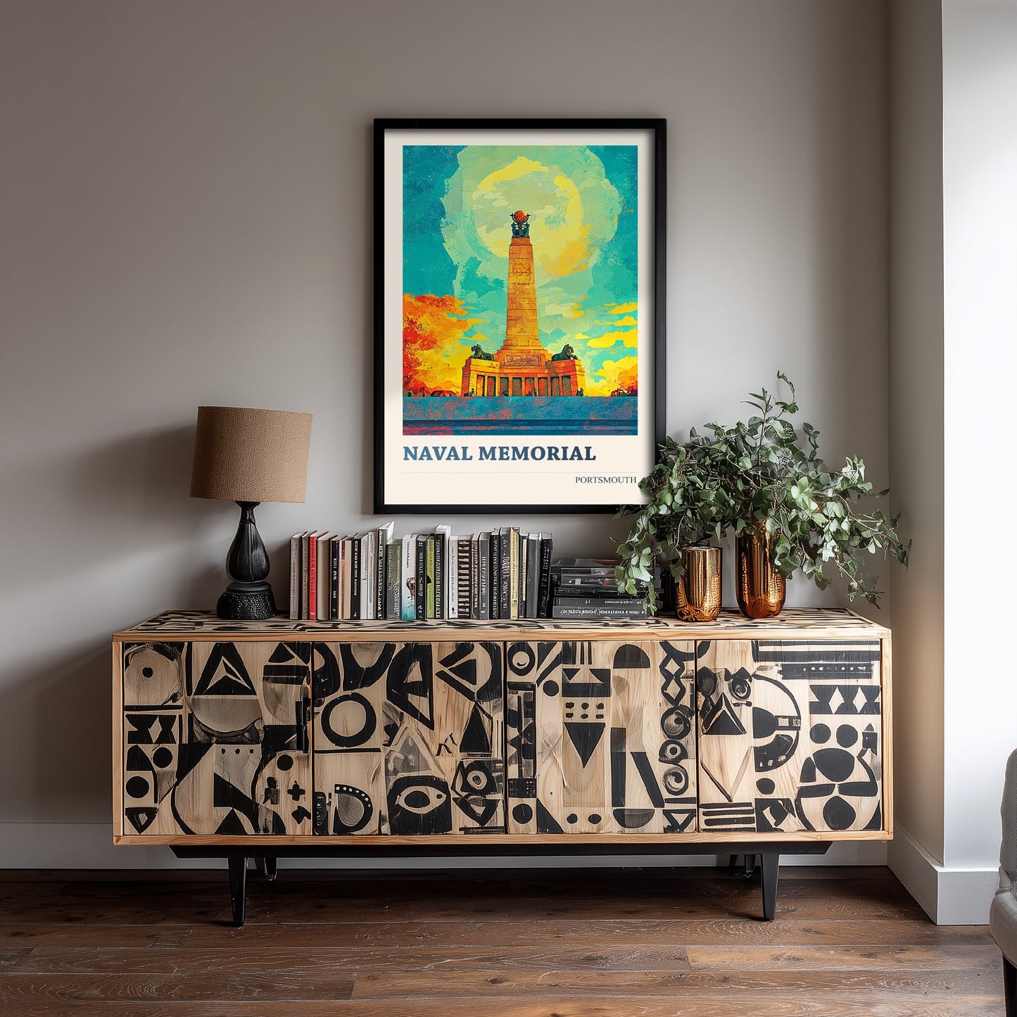 Naval Memorial Portsmouth Travel Poster - Art Print - Bold Pop Illustration - War Memorial Wall Art 3/3