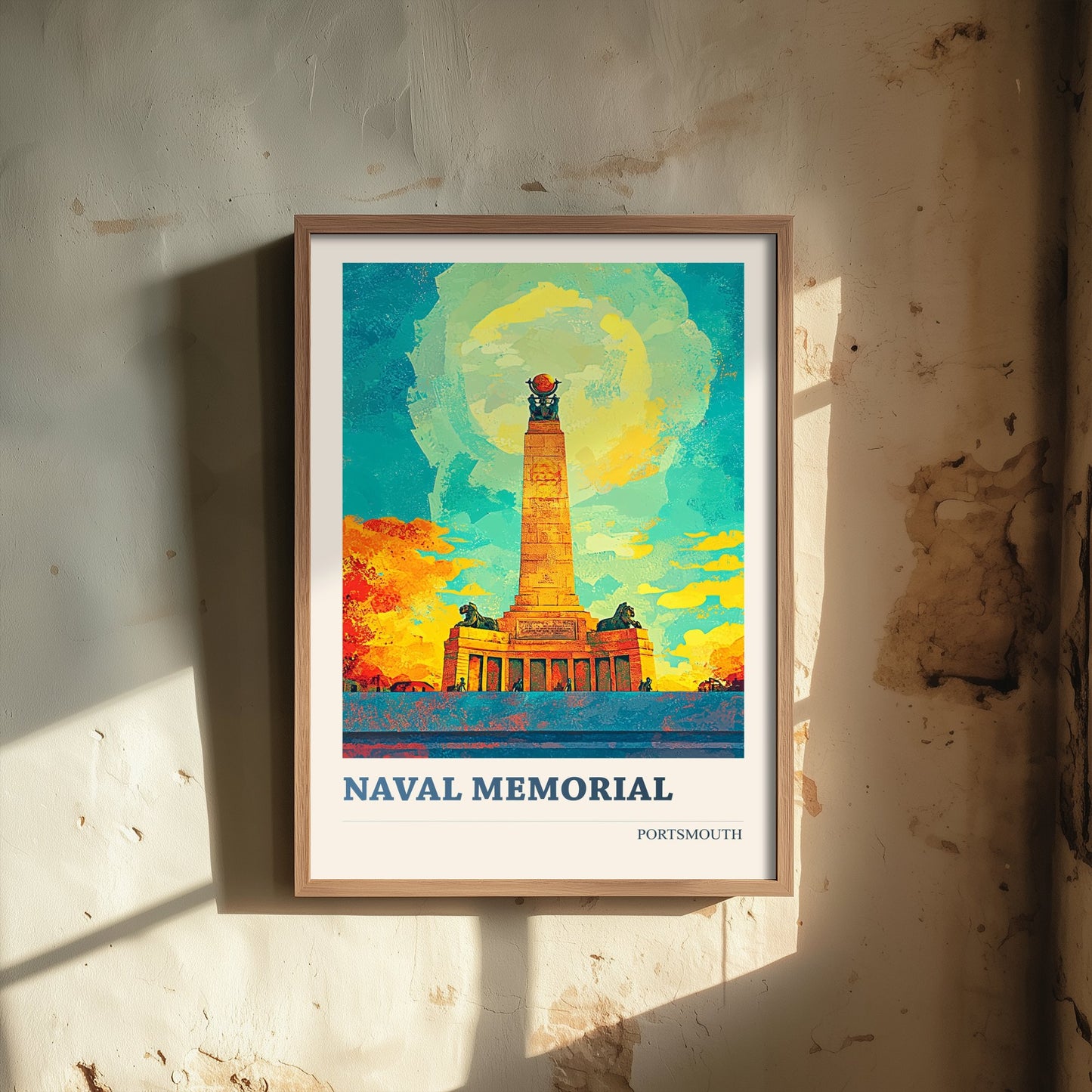 Naval Memorial Portsmouth Travel Poster - Art Print - Bold Pop Illustration - War Memorial Wall Art 3/3