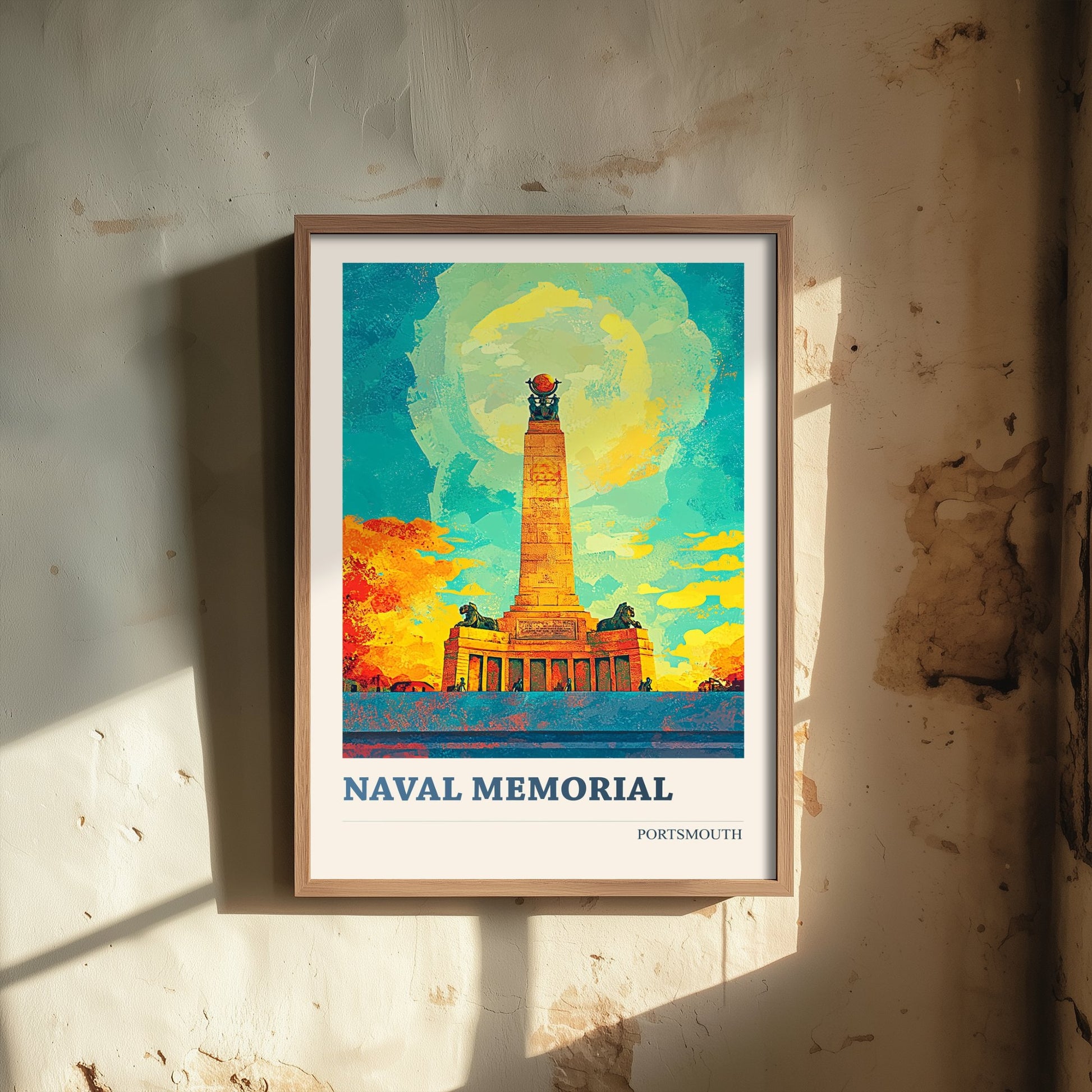 Naval Memorial Portsmouth Travel Poster - Art Print - Bold Pop Illustration - War Memorial Wall Art 3/3