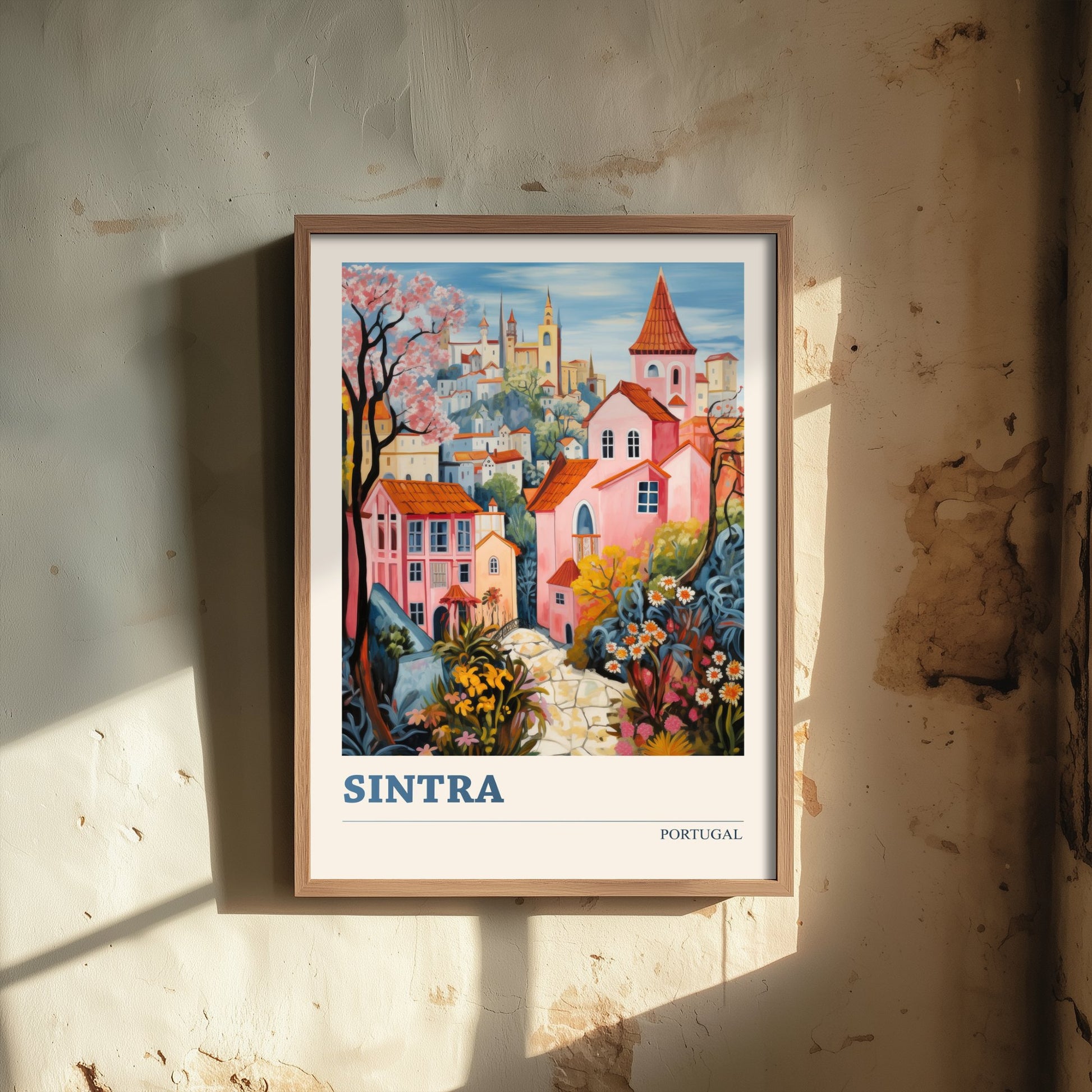 Sintra Portugal Travel Poster - Art Print - Folk Art Illustration - Colourful Town Wall Art 3/3
