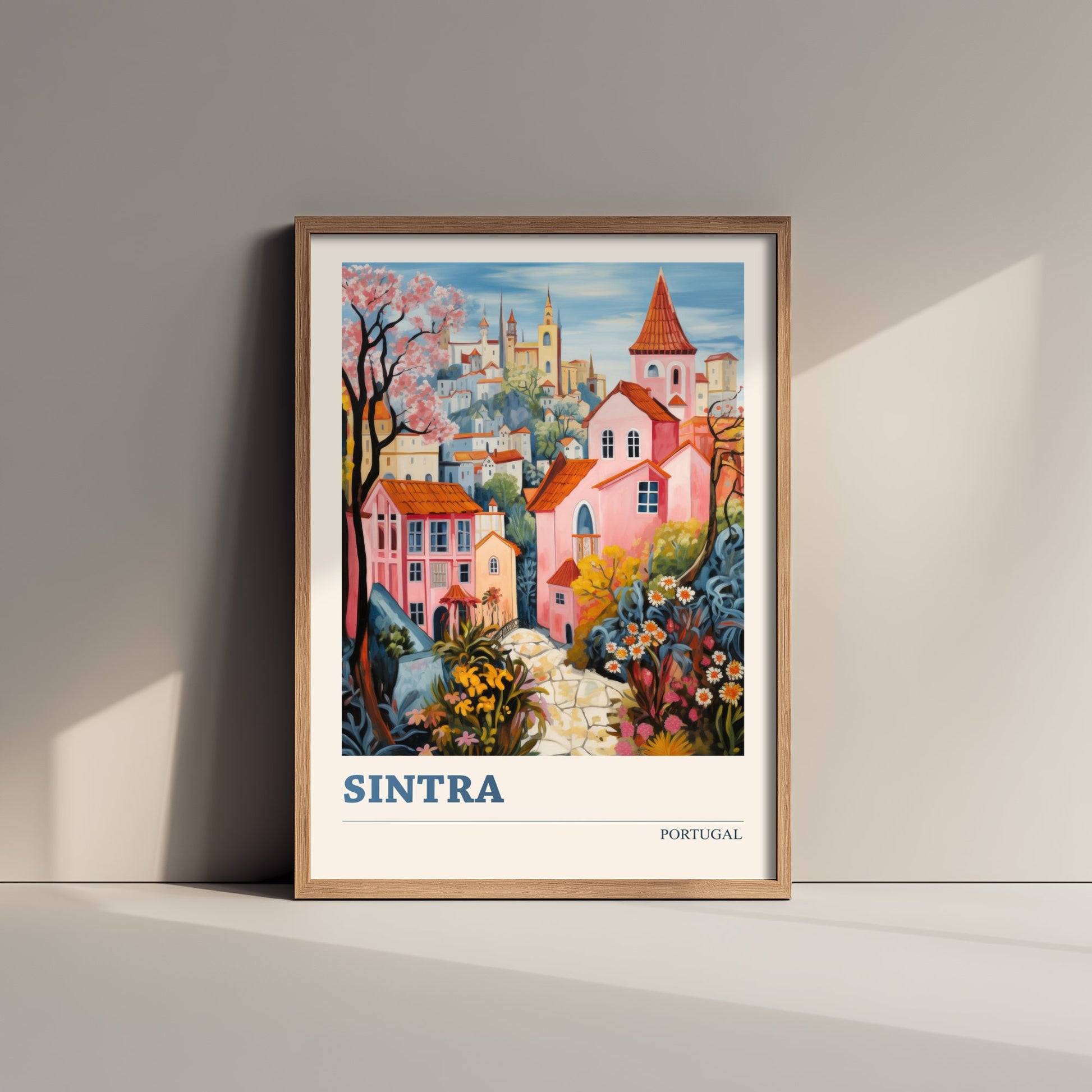 Sintra Portugal Travel Poster - Art Print - Folk Art Illustration - Colourful Town Wall Art 3/3