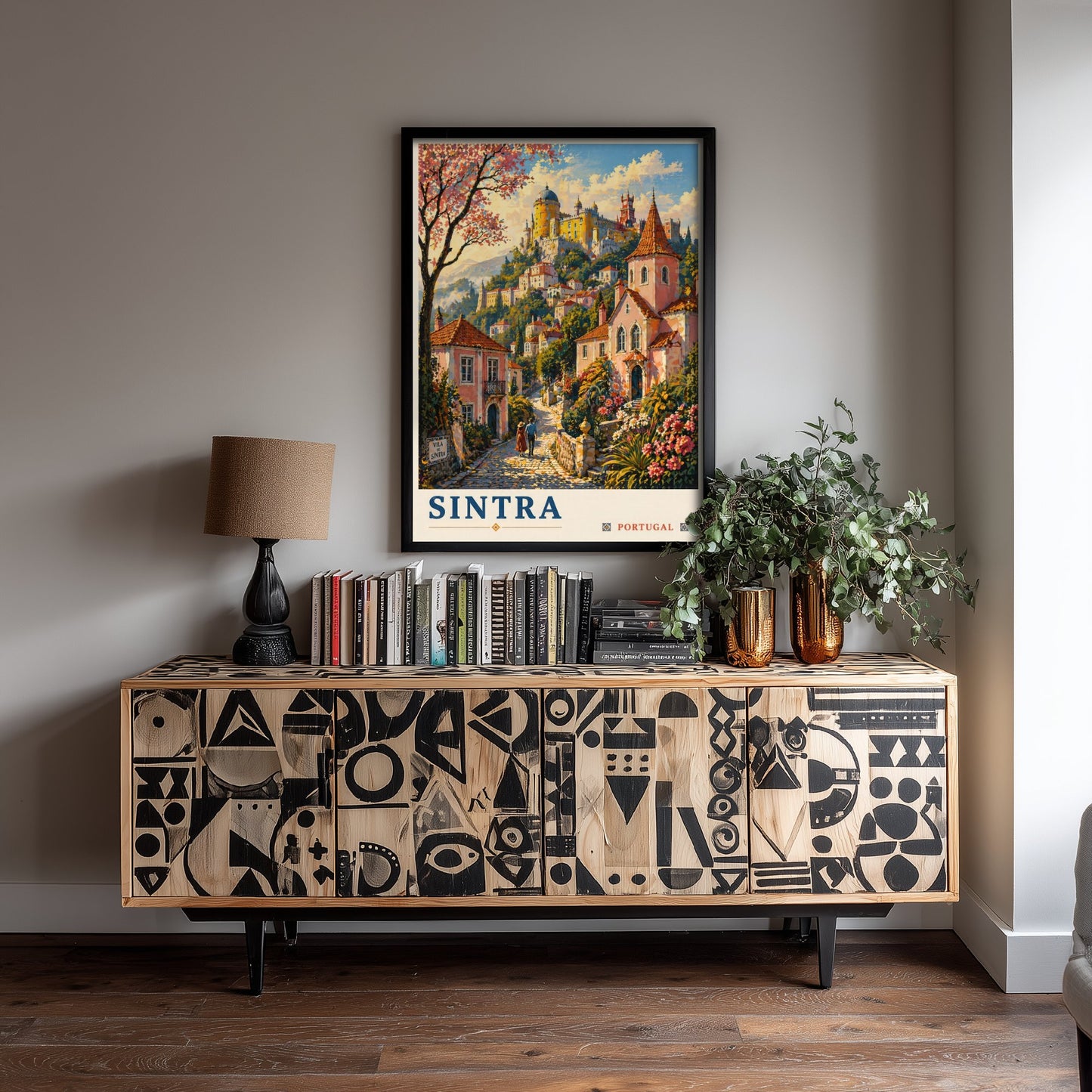 Sintra Portugal Travel Poster - Art Print - Vintage Illustration - Pena Palace Castle Wall Art V2 2/3