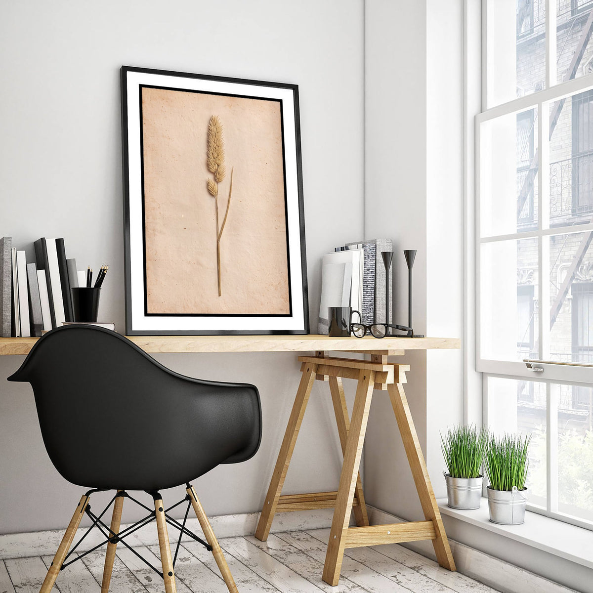 Meadow Foxtail Grass Art Print - Pressed Grass Vintage Herbarium Photo - Dried Seed Head Poster 2/3