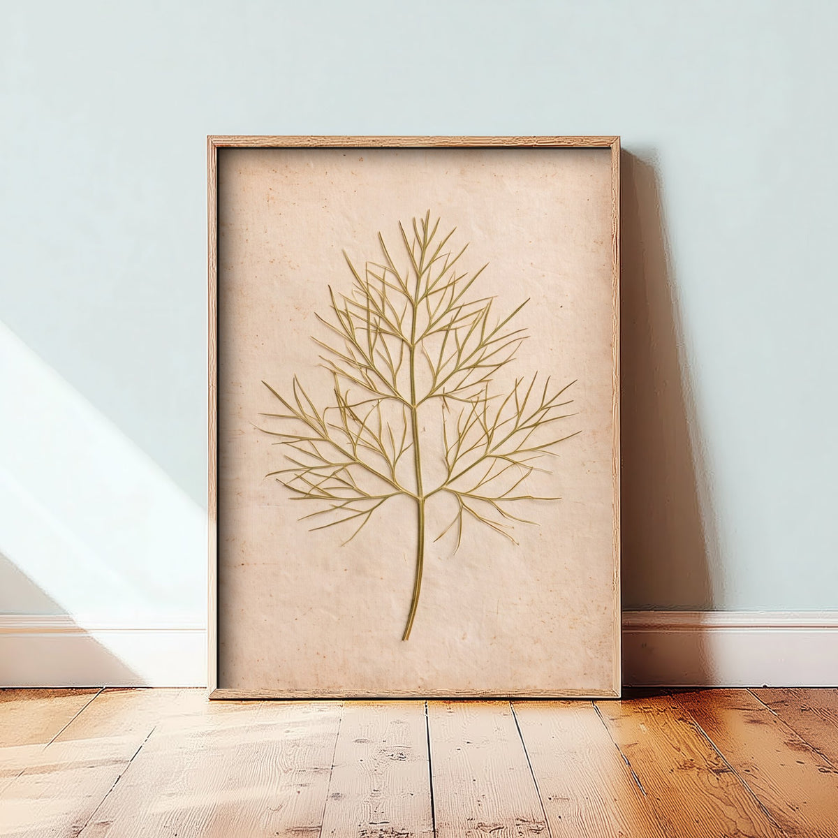 Pressed Dill Art Print - Vintage Kitchen Herb Herbarium Photo - Feathery Dill Weed Poster 2/3