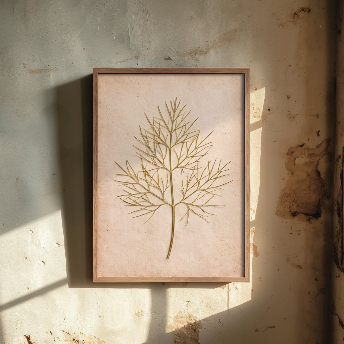 Pressed Dill Art Print - Vintage Kitchen Herb Herbarium Photo - Feathery Dill Weed Poster 2/3