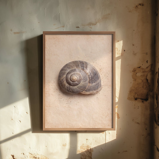 Snail Shell Art Print - Vintage Cornwall Beachcombing Photo - Coastal Curiosity Poster 1/3