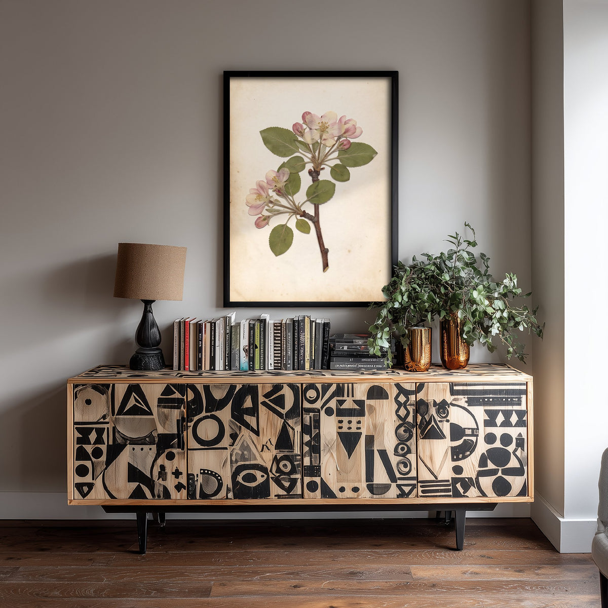 Kent Apple Blossom Branch Photo Poster - Garden of England Botanical Plate - Antique Pressed Flower Art Print V2 1/3