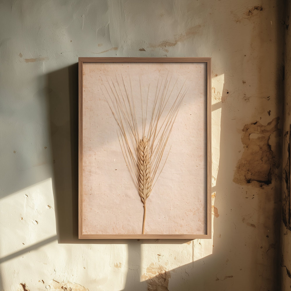 Barley Ear Art Print - Pressed Kentish Harvest Grain - Vintage Herbarium Photo Poster - Rustic Farmhouse Kitchen V1 2/3
