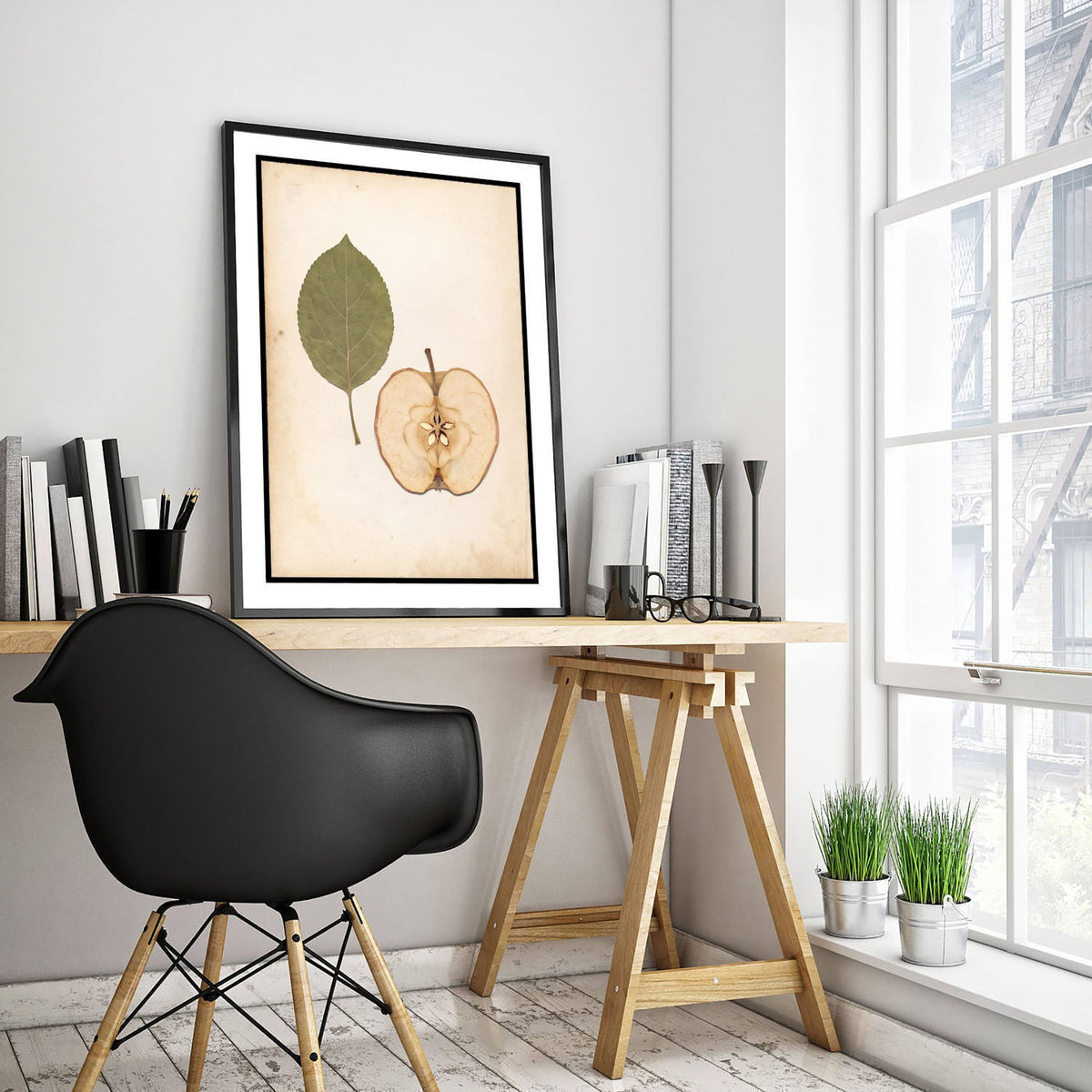 Dried Apple Half Art Print - Kentish Orchard Leaf and Fruit Photo - Vintage Herbarium Poster - Kent Harvest Botanical V2 1/3