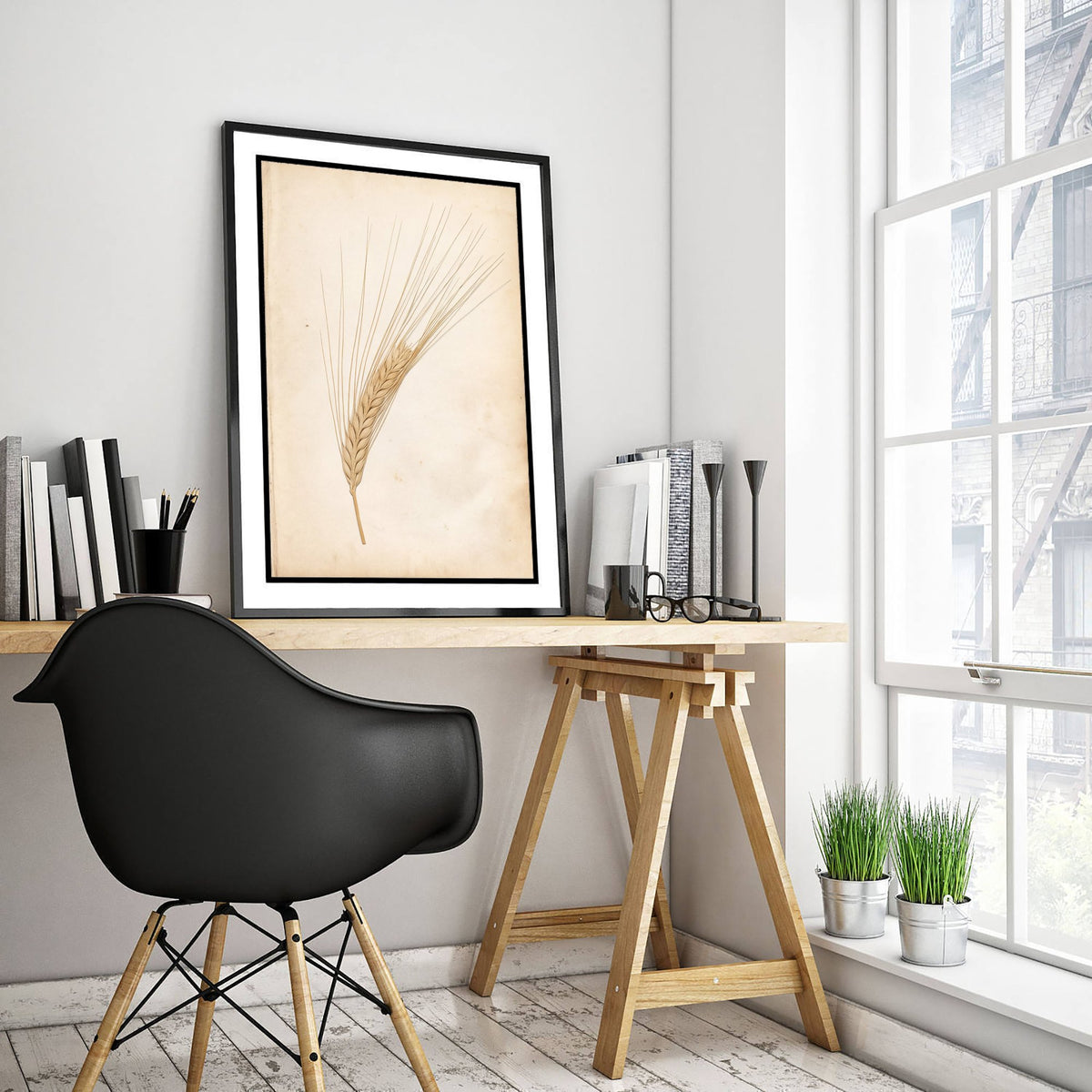 Bearded Barley Ear Art Print - Kentish Harvest Grain Photo - Vintage Herbarium Poster - Kent Farm Botanical V2 2/3