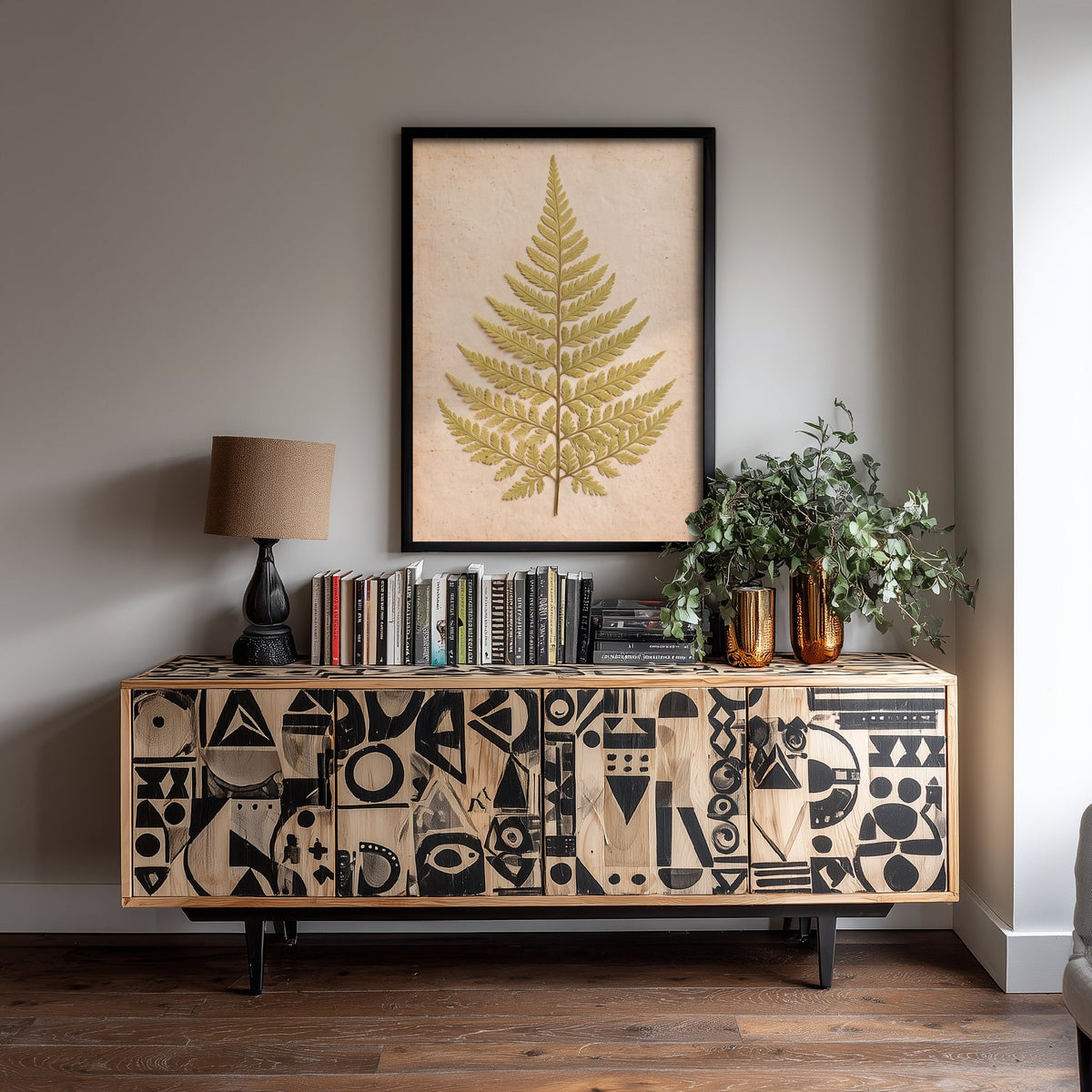 Pressed Fern Frond Art Print - Lacy Woodland Leaf Photo - Vintage Herbarium Poster - Green Cottage Botanical 2/3