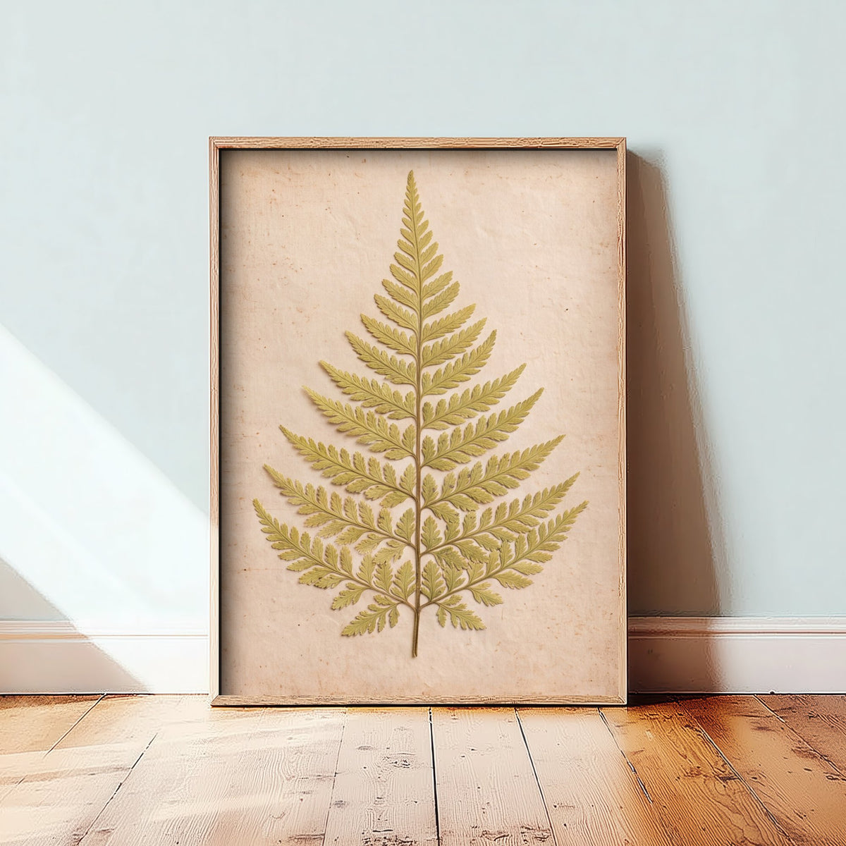 Pressed Fern Frond Art Print - Lacy Woodland Leaf Photo - Vintage Herbarium Poster - Green Cottage Botanical 2/3