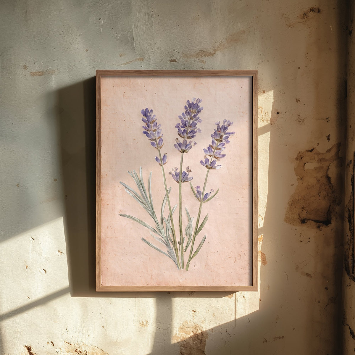 Lavender Watercolour Art Print - Vintage Pressed Flower Style Painting - Provence Herb Poster - French Country Botanical 1/3