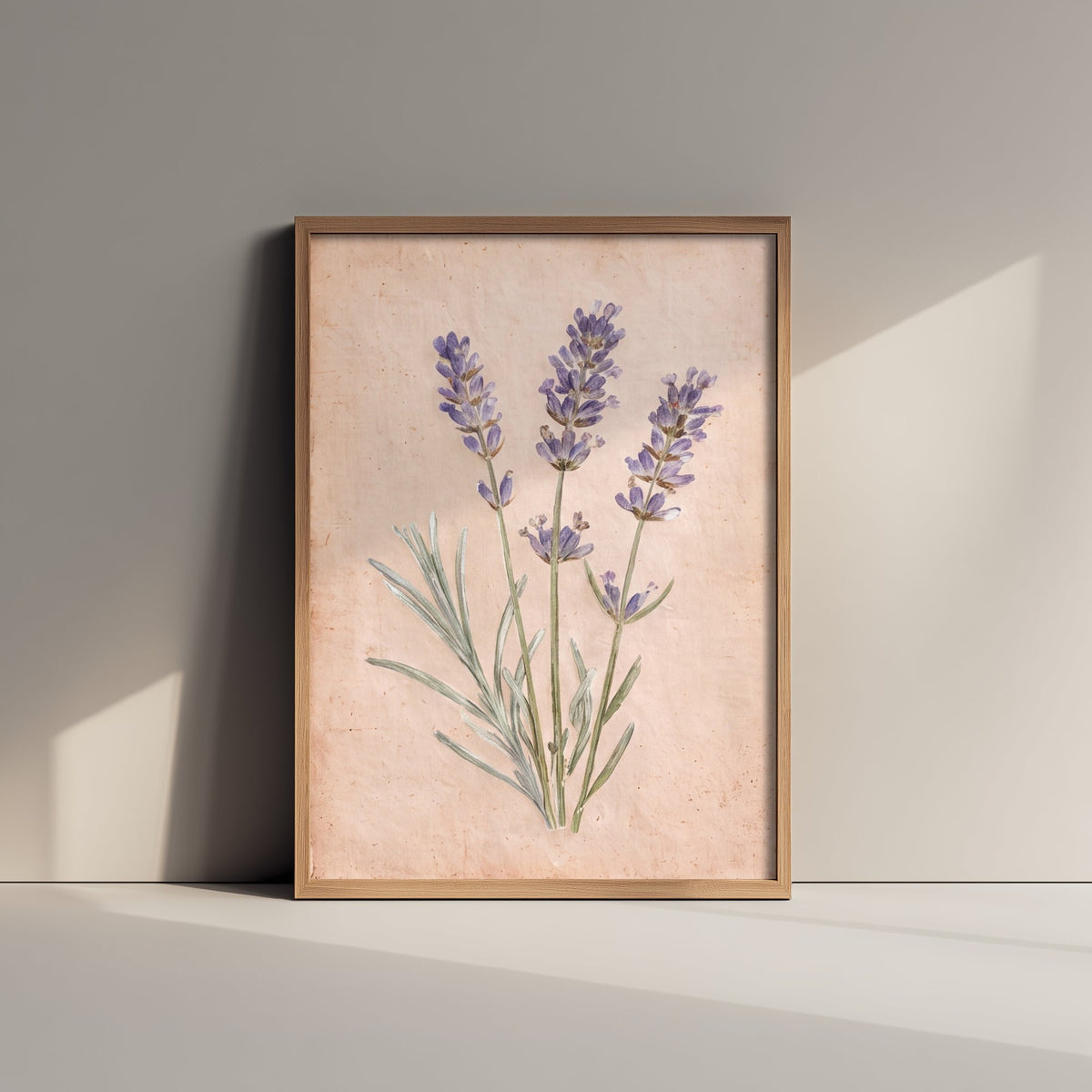 Lavender Watercolour Art Print - Vintage Pressed Flower Style Painting - Provence Herb Poster - French Country Botanical 1/3