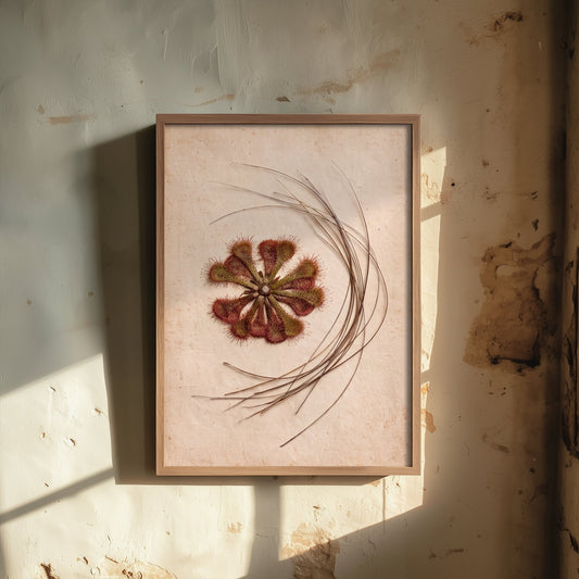 Sundew Art Print - Carnivorous Plant Photo - New Forest Bog Herbarium Poster - Vintage Pressed Botanical Specimen 3/3
