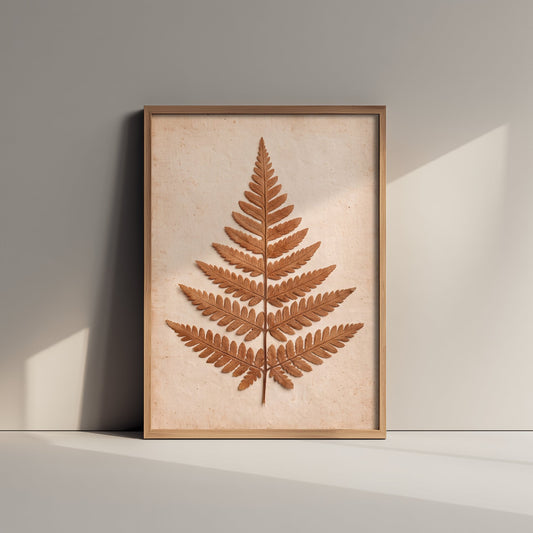 Bracken Fern Art Print - New Forest Pressed Autumn Frond Photo - Vintage Rust Herbarium Poster - Woodland Botanical 2/3