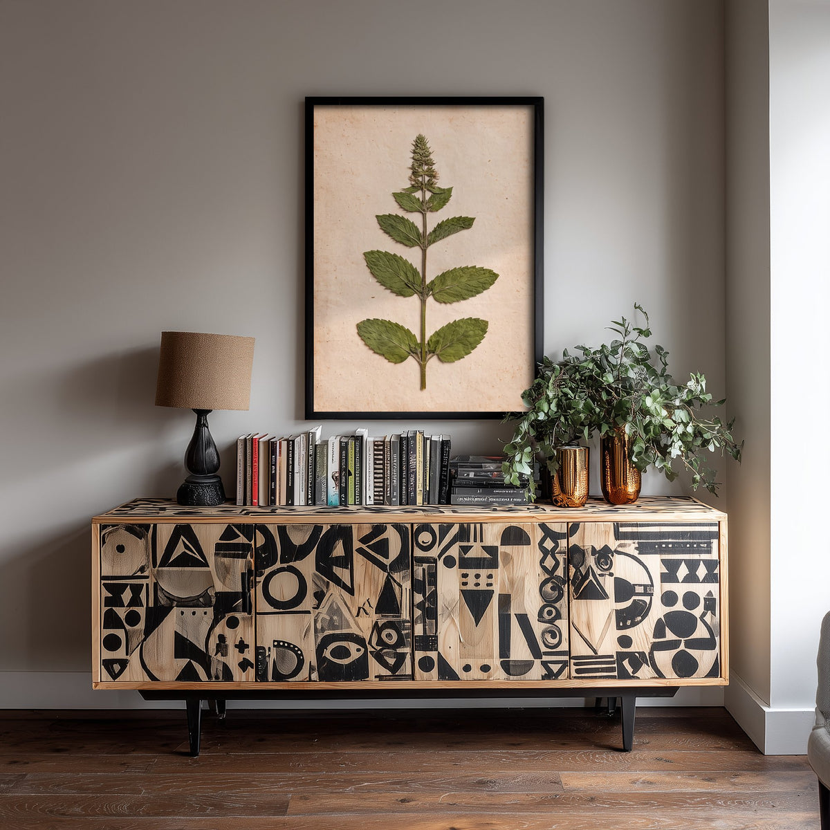 Pressed Mint Sprig Art Print - Vintage Kitchen Herbarium Photo - Cottage Culinary Herb Poster 2/3