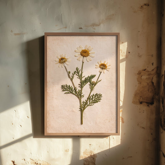 Sea Mayweed Art Print - Pressed Flower Vintage Herbarium Photo - Shetland Shoreline Coastal Botanical Poster 1/3
