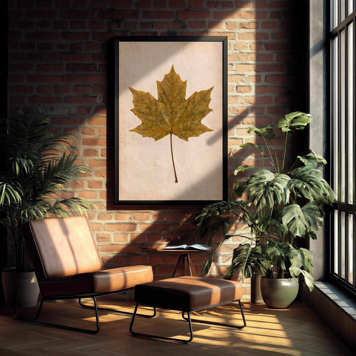 Sycamore Leaf Art Print - Pressed Leaf Vintage Herbarium Photo - Autumn Hedgerow Botanical Poster 1/3