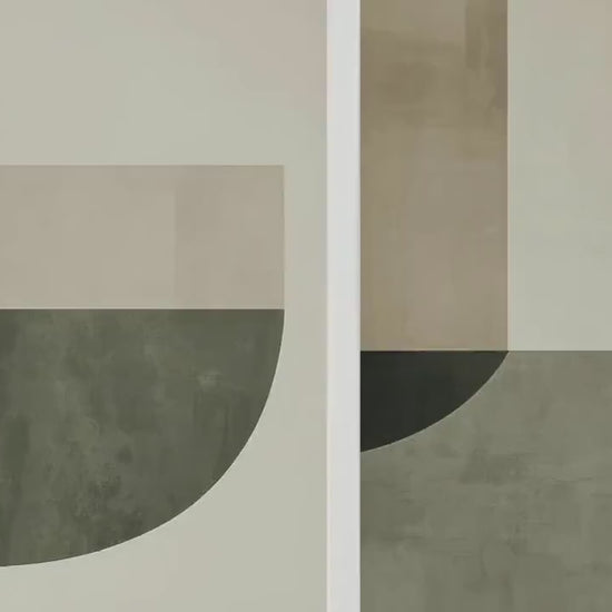 Abstract Geometry in Olive - Set of Three Art Prints - Circle Shape Posters - Muted Rustic Décor - Modern Art Paintings 3