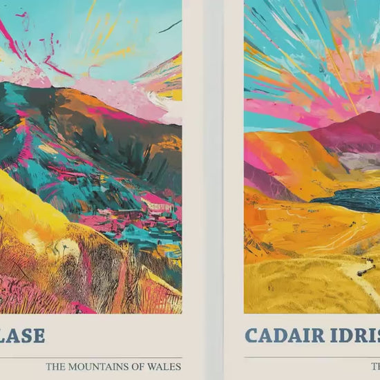 The Cadair Idris Collection V2 - Set of Three Welsh Mountain Art Prints - Maeglase, Rhowbell Fawr Posters - 3 Photo Painting Illustration