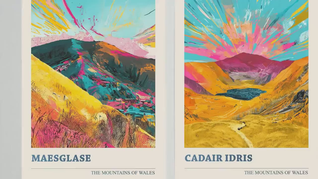 The Cadair Idris Collection V2 - Set of Three Welsh Mountain Art Prints - Maeglase, Rhowbell Fawr Posters - 3 Photo Painting Illustration