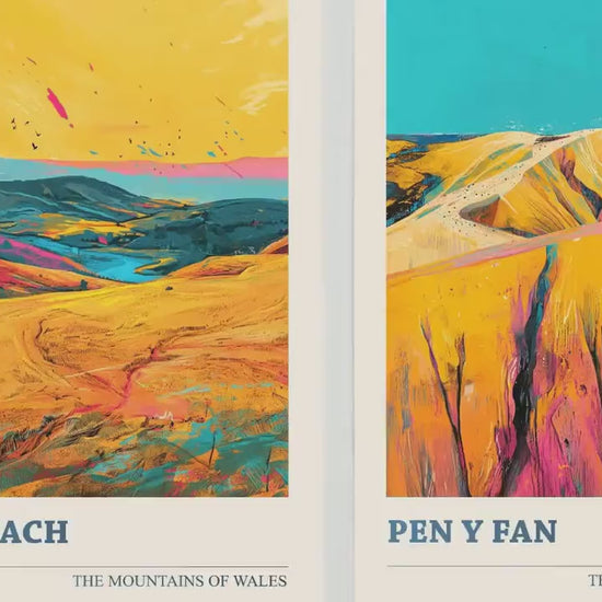 The Pen y Fan Collection V2 - Set of Three Welsh Mountain Art Prints - Waun Fach, Fan Brycheiniog Posters - 3 Photo Painting Illustration