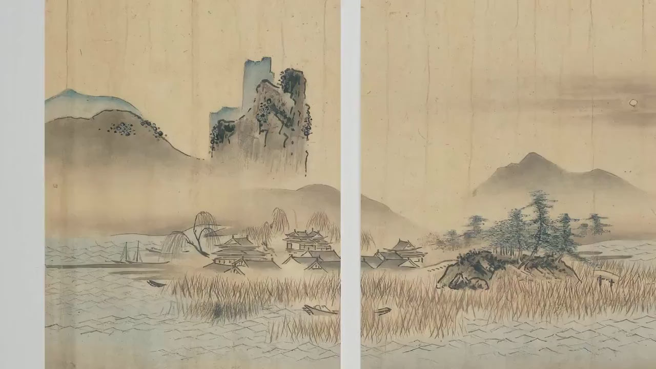 Set of Three Japanese Landscape Prints - Ukiyo-e Vintage Triptych