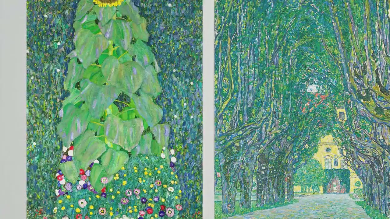 Set of Three Gustav Klimt GREENERY Prints - 3 Classic Paintings - Photo Poster Wall Art Gift Giclée Museum Quality - Sunflowers Garden