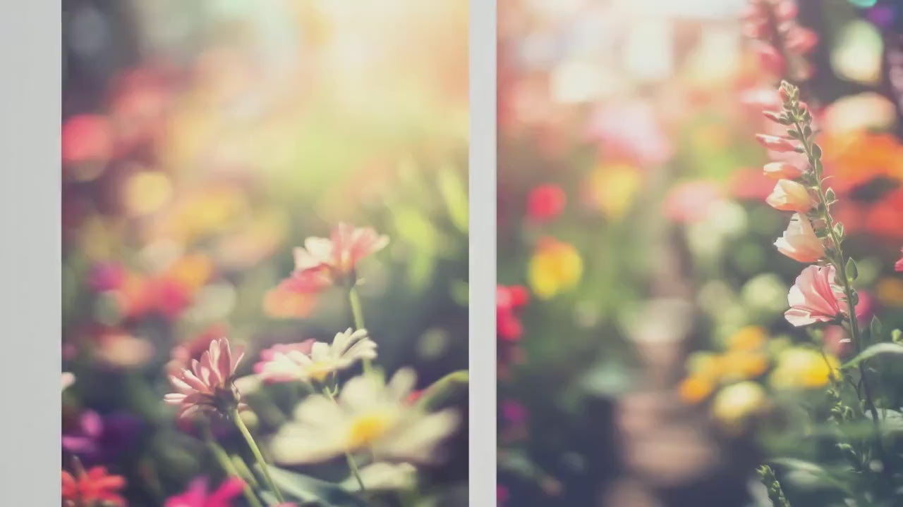 Blurry Flower Garden Photographs - Set of Three Art Prints - Colourful Floral Posters - Muted Photo Décor - Art Paintings 3 Wildflowers
