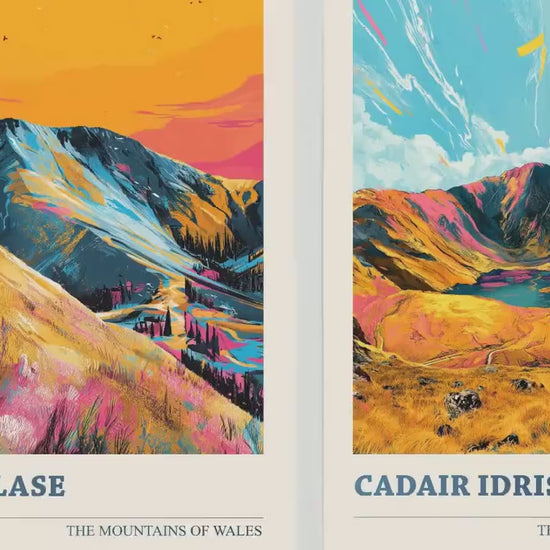 The Cadair Idris Collection V1 - Set of Three Welsh Mountain Art Prints - Maeglase, Rhowbell Fawr Posters - 3 Photo Painting Illustration