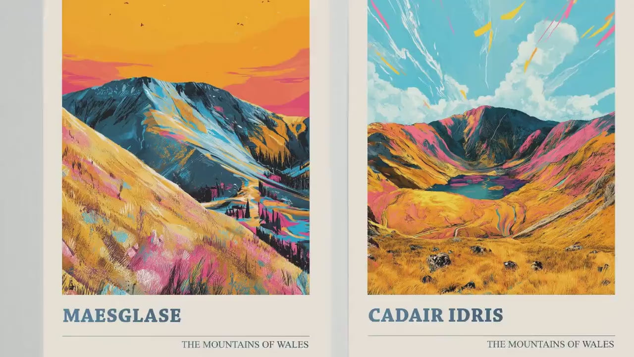 The Cadair Idris Collection V1 - Set of Three Welsh Mountain Art Prints - Maeglase, Rhowbell Fawr Posters - 3 Photo Painting Illustration