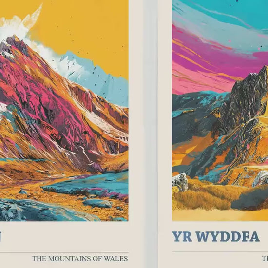 The Yr Wyddfa Collection V2 - Set of Three Welsh Mountain Art Prints - Tryfan, Glyder Fach, Snowdon Posters - 3 Photo Painting Illustration