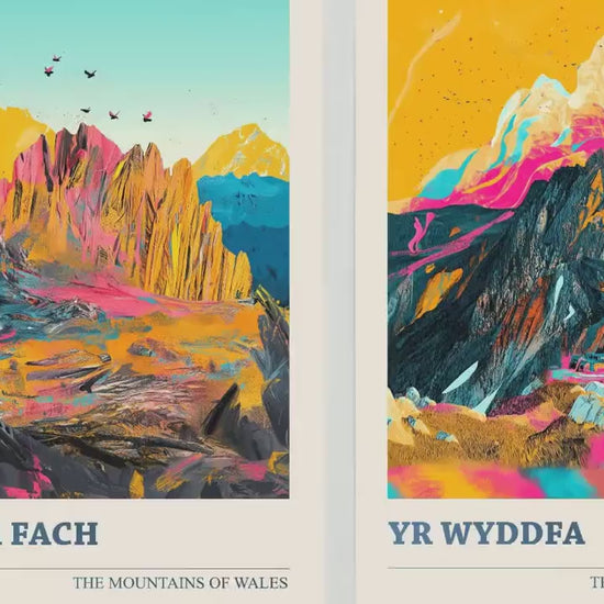 The Yr Wyddfa Collection V1 - Set of Three Welsh Mountain Art Prints - Tryfan, Glyder Fach, Snowdon Posters - 3 Photo Painting Illustration