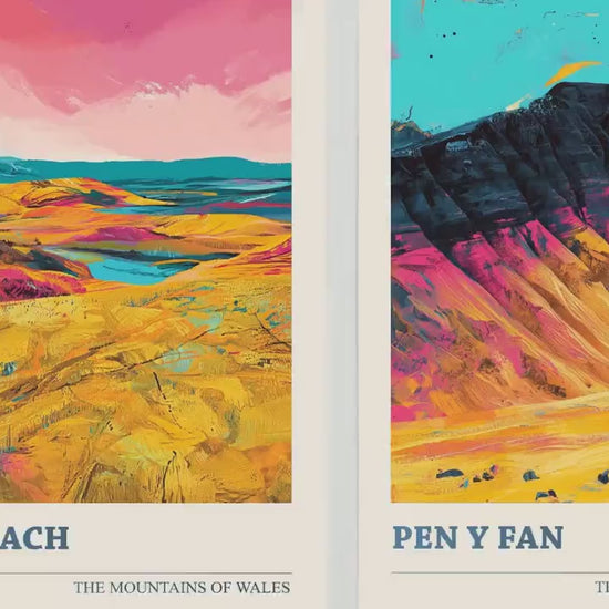 The Pen y Fan Collection V1 - Set of Three Welsh Mountain Art Prints - Waun Fach, Fan Brycheiniog Posters - 3 Photo Painting Illustration