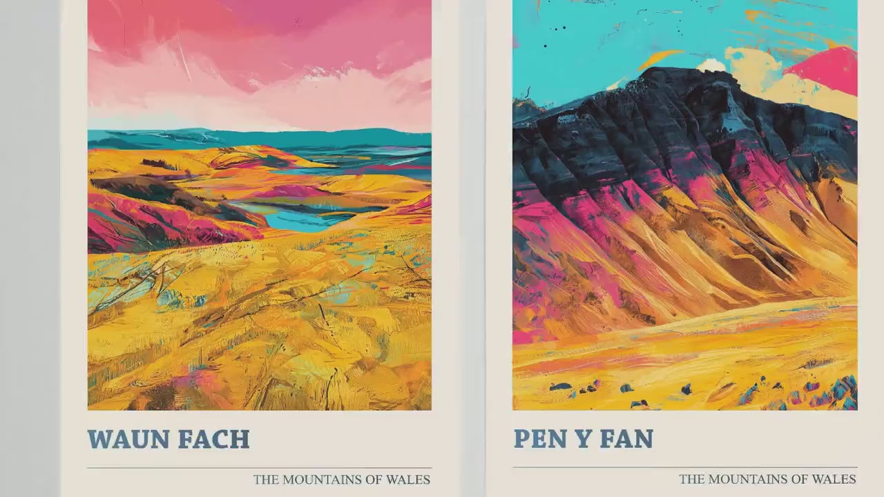 The Pen y Fan Collection V1 - Set of Three Welsh Mountain Art Prints - Waun Fach, Fan Brycheiniog Posters - 3 Photo Painting Illustration