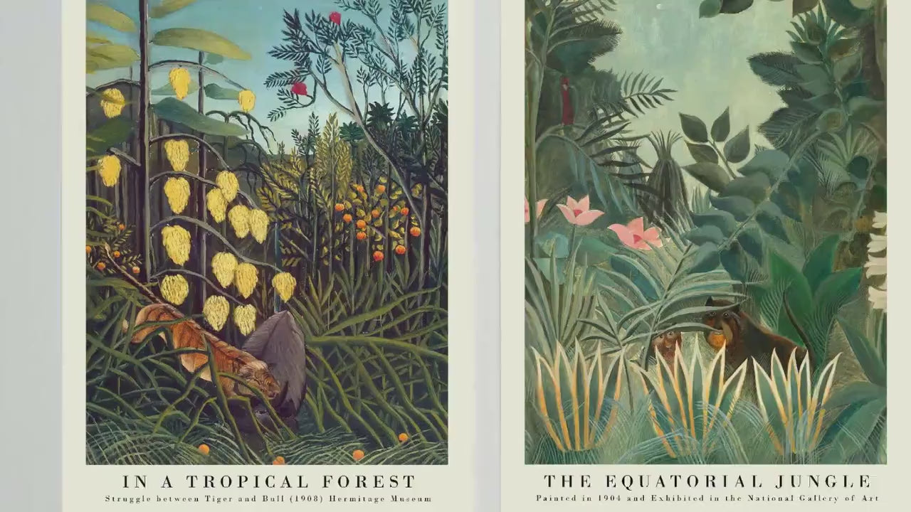 Set of Three Henri Rousseau Prints - 3 Botanical Paintings - Photo Poster Wall Art Gift Giclée Museum Quality Illustration The Dream Plants