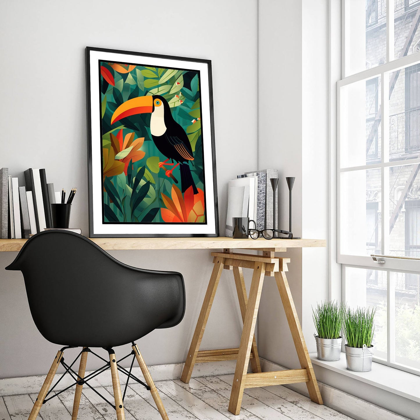 Toucan Art Print - Tropical Jungle Illustration - Rainforest Bird Poster
