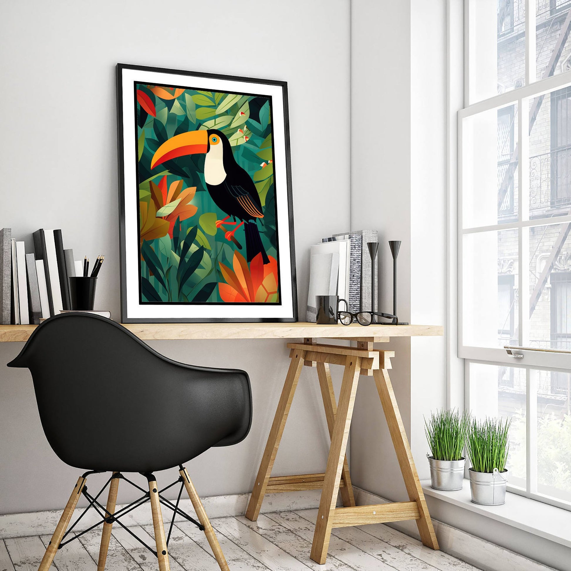 Toucan Art Print - Tropical Jungle Illustration - Rainforest Bird Poster