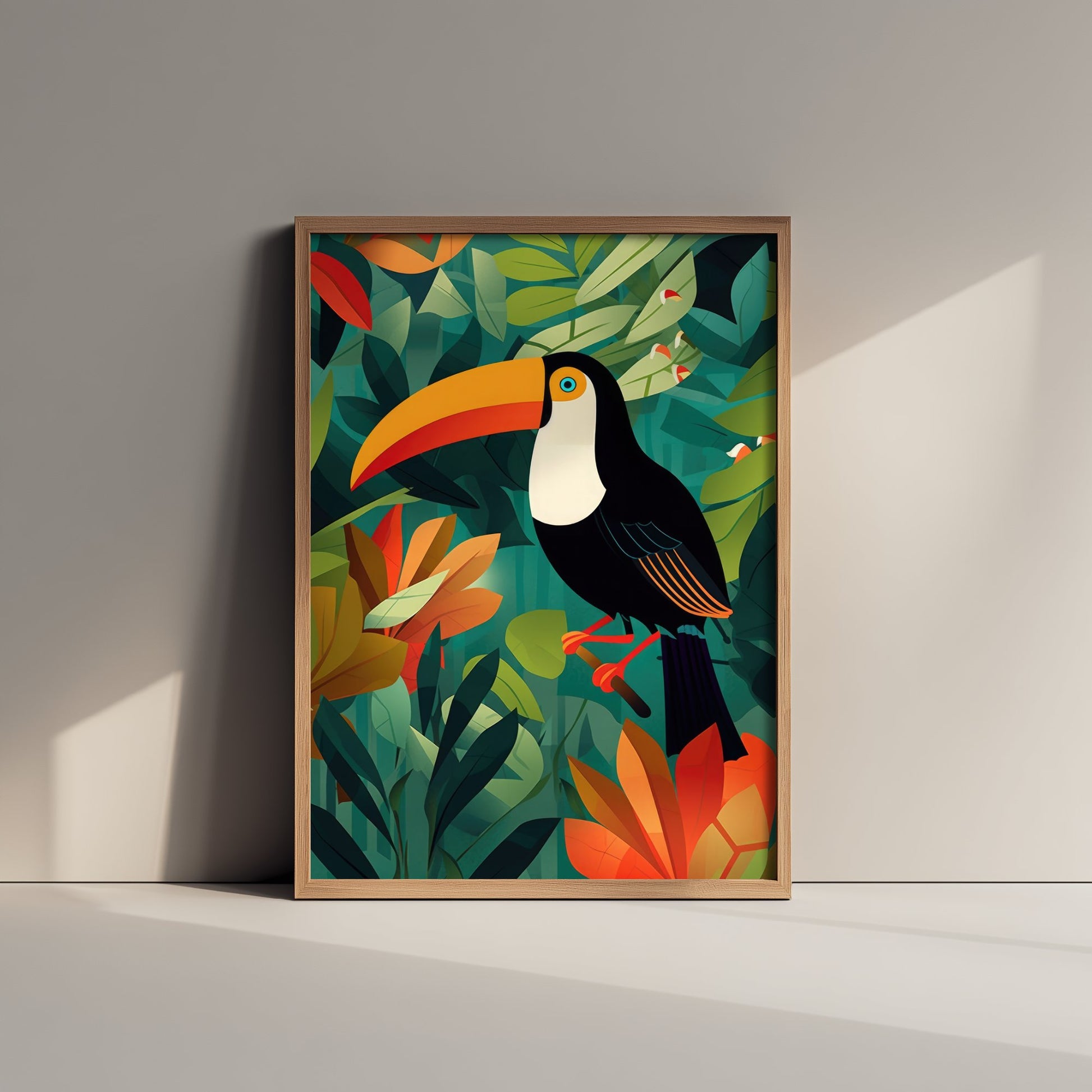 Toucan Art Print - Tropical Jungle Illustration - Rainforest Bird Poster