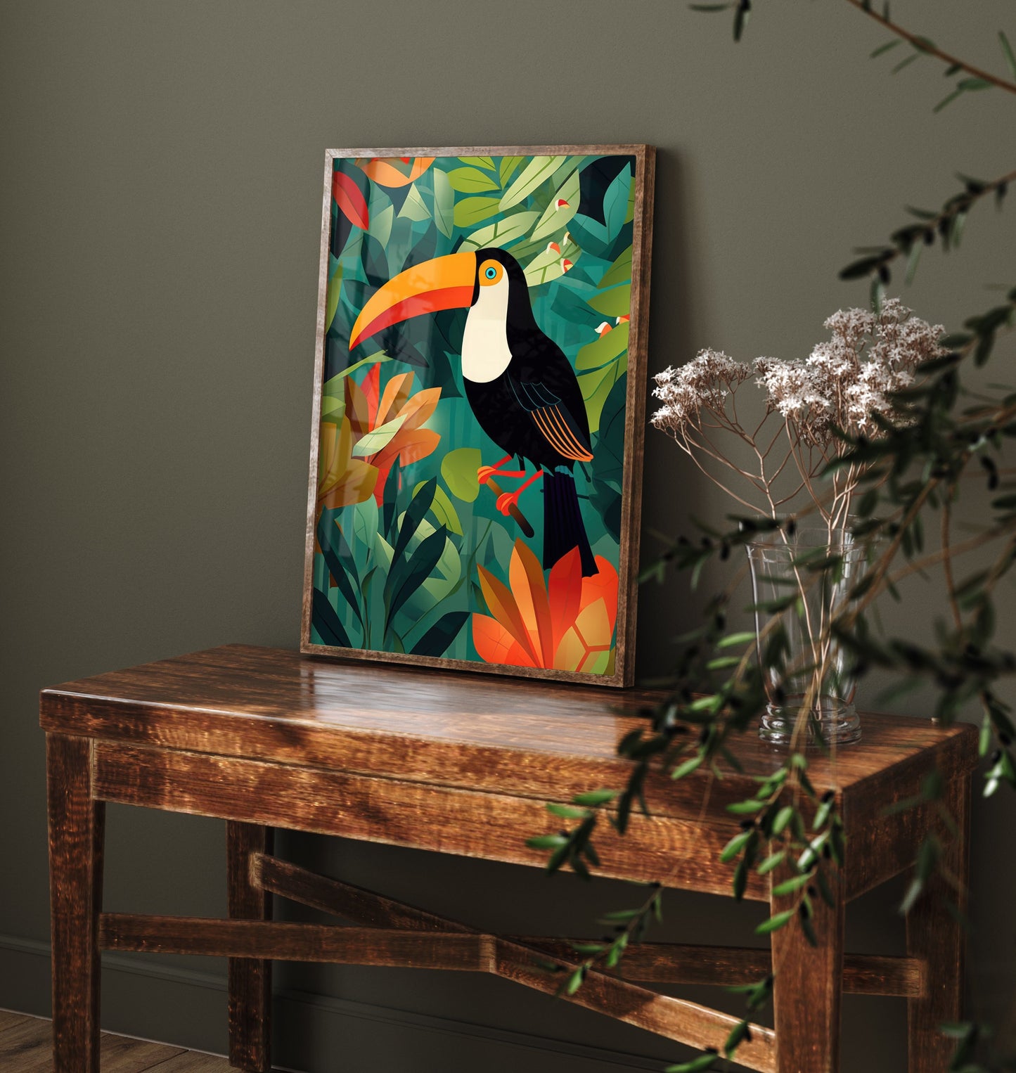 Toucan Art Print - Tropical Jungle Illustration - Rainforest Bird Poster