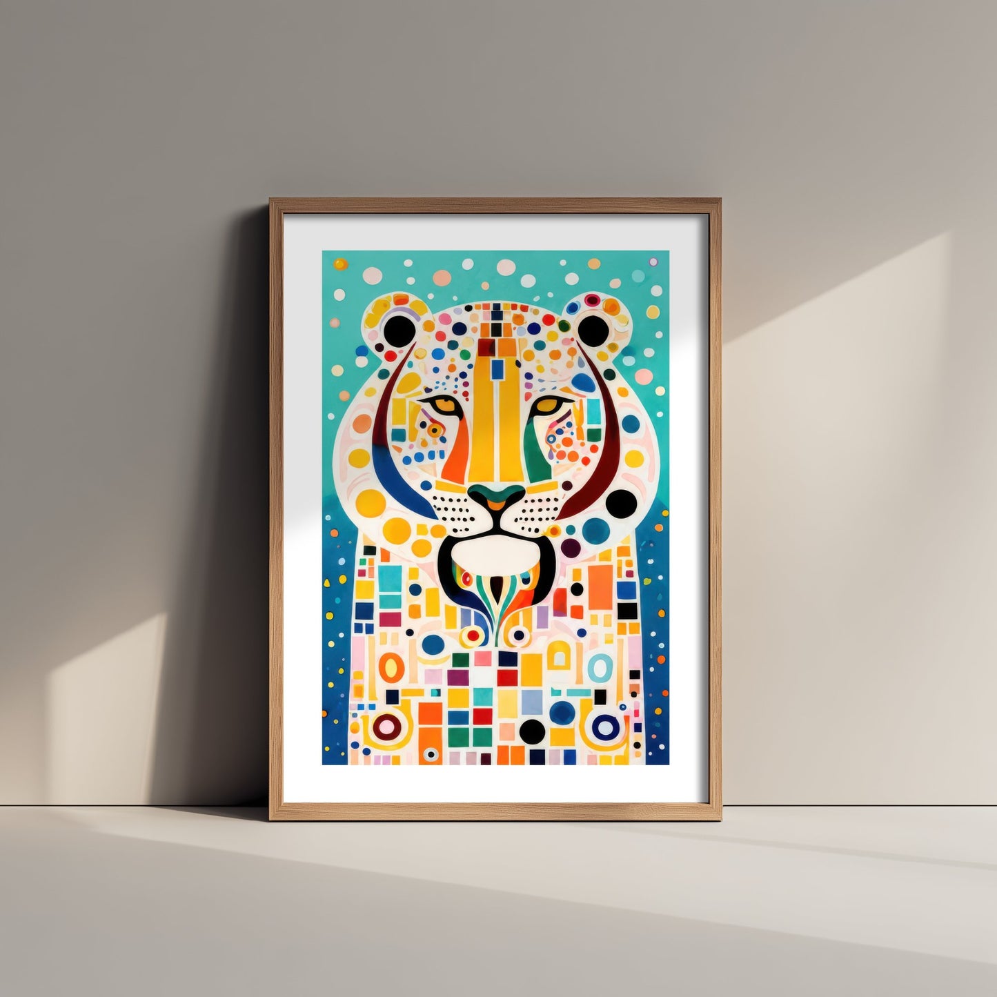 Rainbow Cheetah Art Print - Colourful Big Cat Poster - Bold Folk Art Illustration - Cheetah Wall Art 2/3